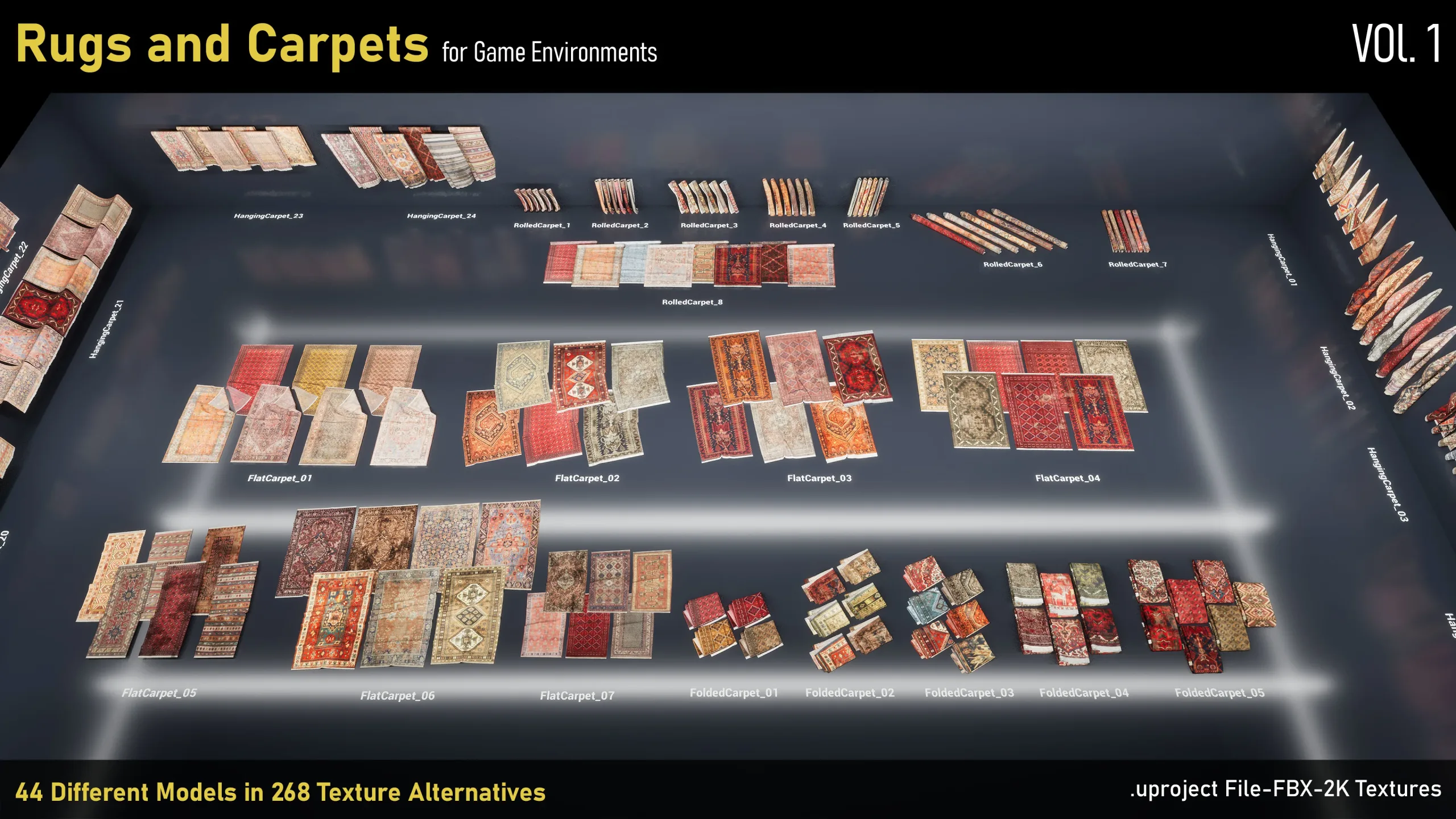 Rugs and Carpets for game environments-uproject-FBX