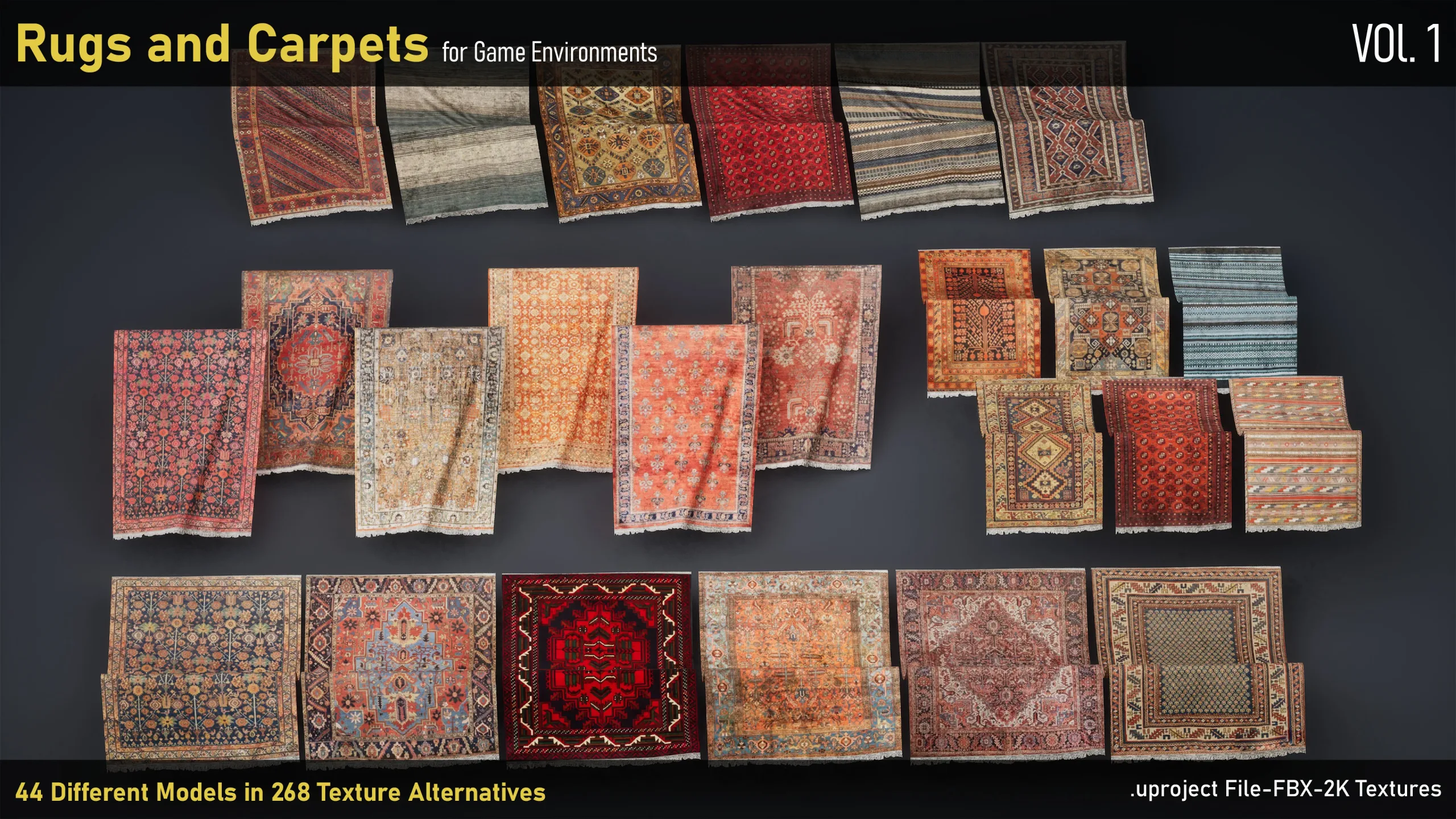 Rugs and Carpets for game environments-uproject-FBX