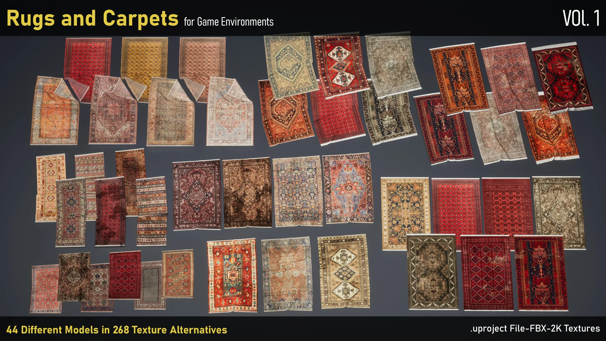 Rugs and Carpets for game environments-uproject-FBX