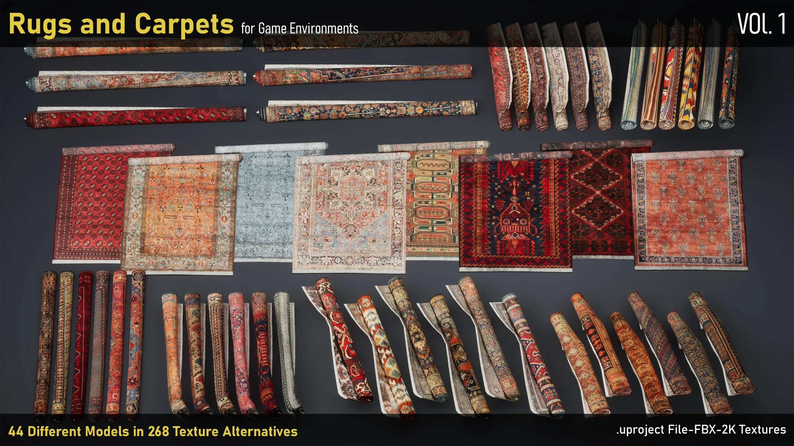 Rugs and Carpets for game environments-uproject-FBX