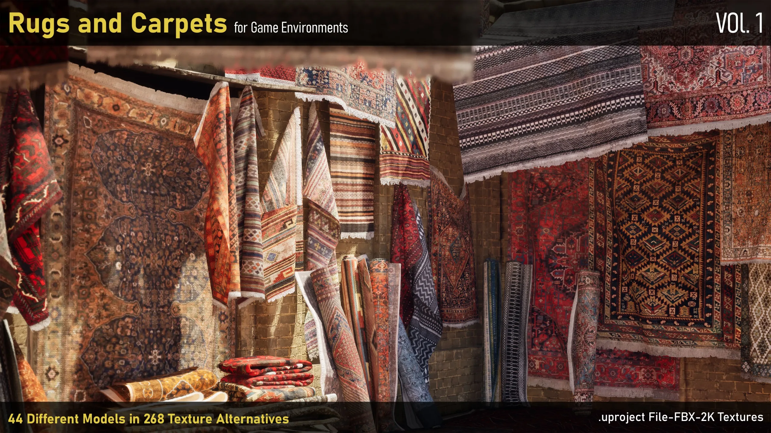 Rugs and Carpets for game environments-uproject-FBX