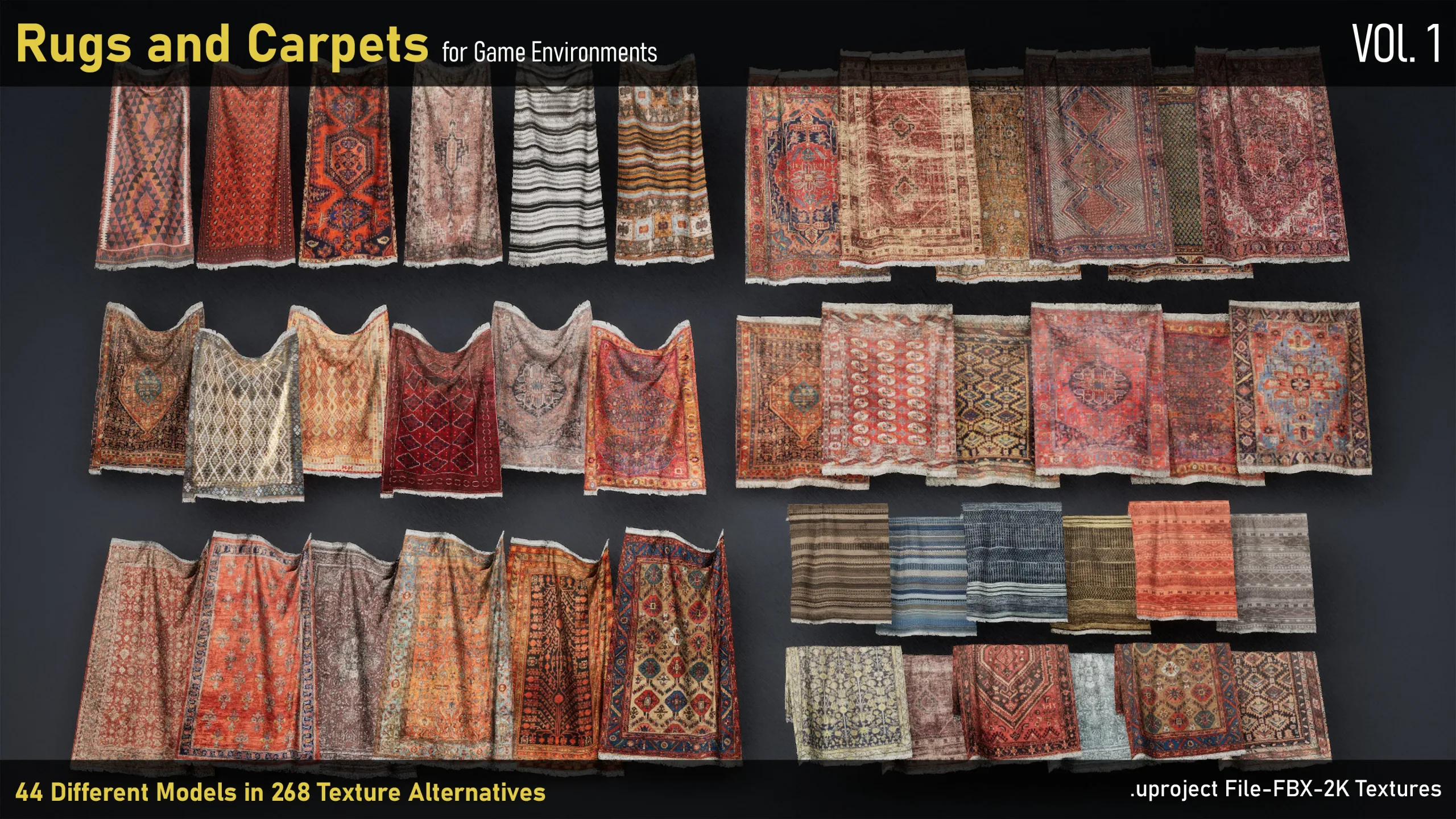 Rugs and Carpets for game environments-uproject-FBX
