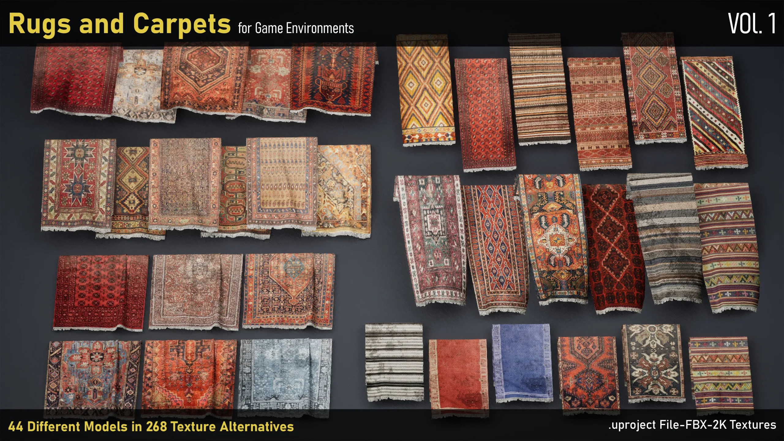 Rugs and Carpets for game environments-uproject-FBX