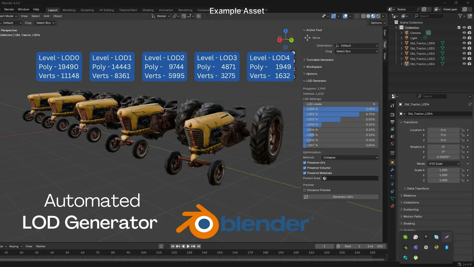 LOD Generator  - Blender