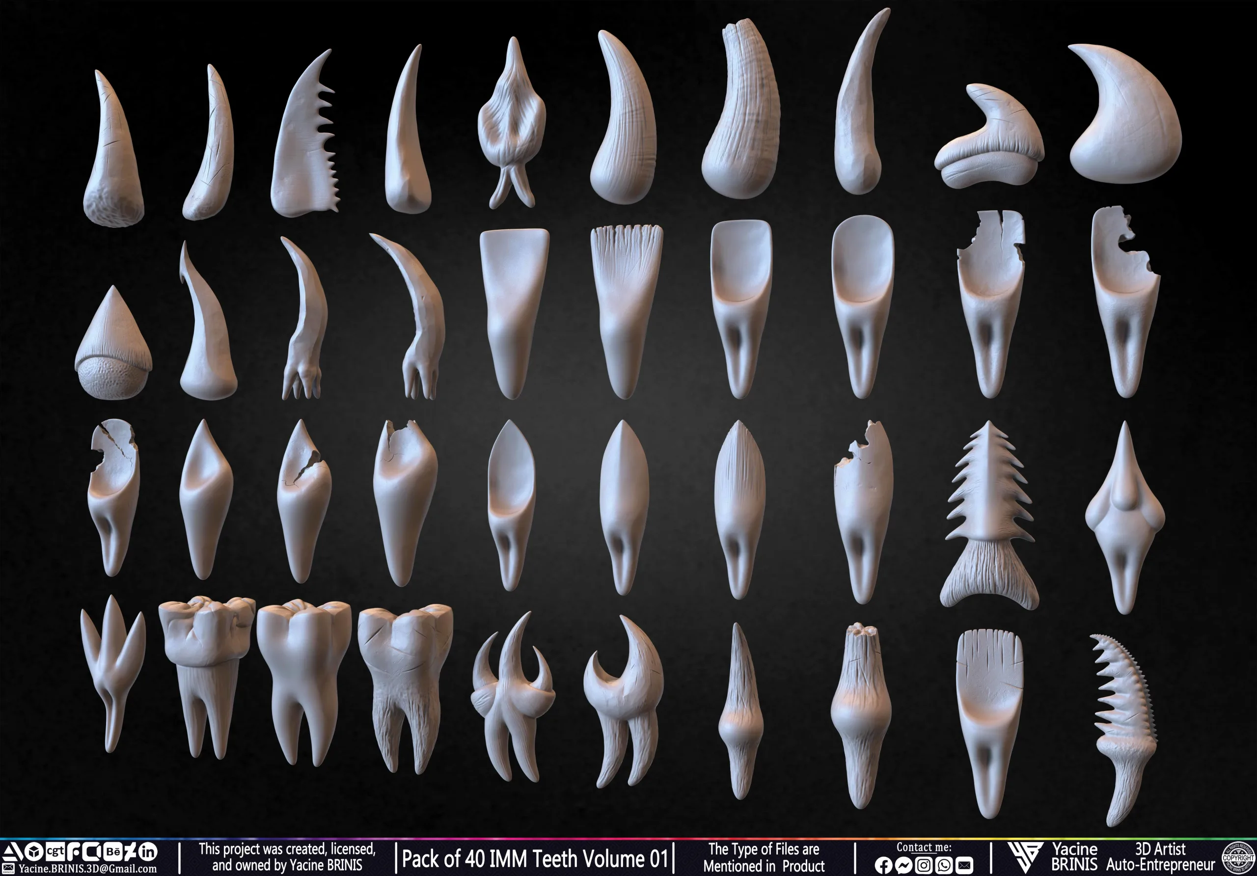 Pack of 40 IMM Teeth Volume 01