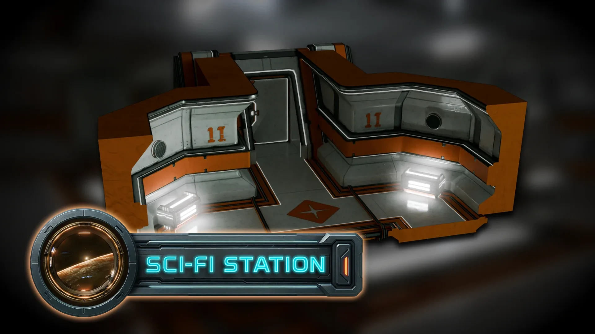 3DT Stylized Sci-fi Station Kit for Blender & Game Design | 3D Asset Pack