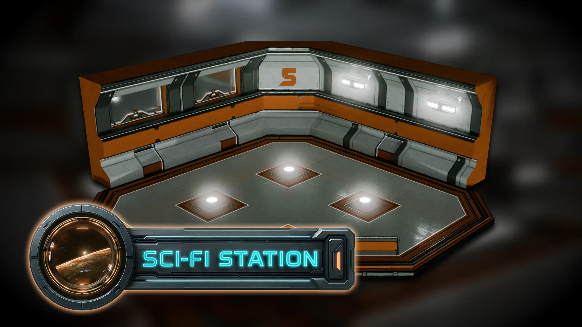 3DT Stylized Sci-fi Station Kit for Blender & Game Design | 3D Asset Pack
