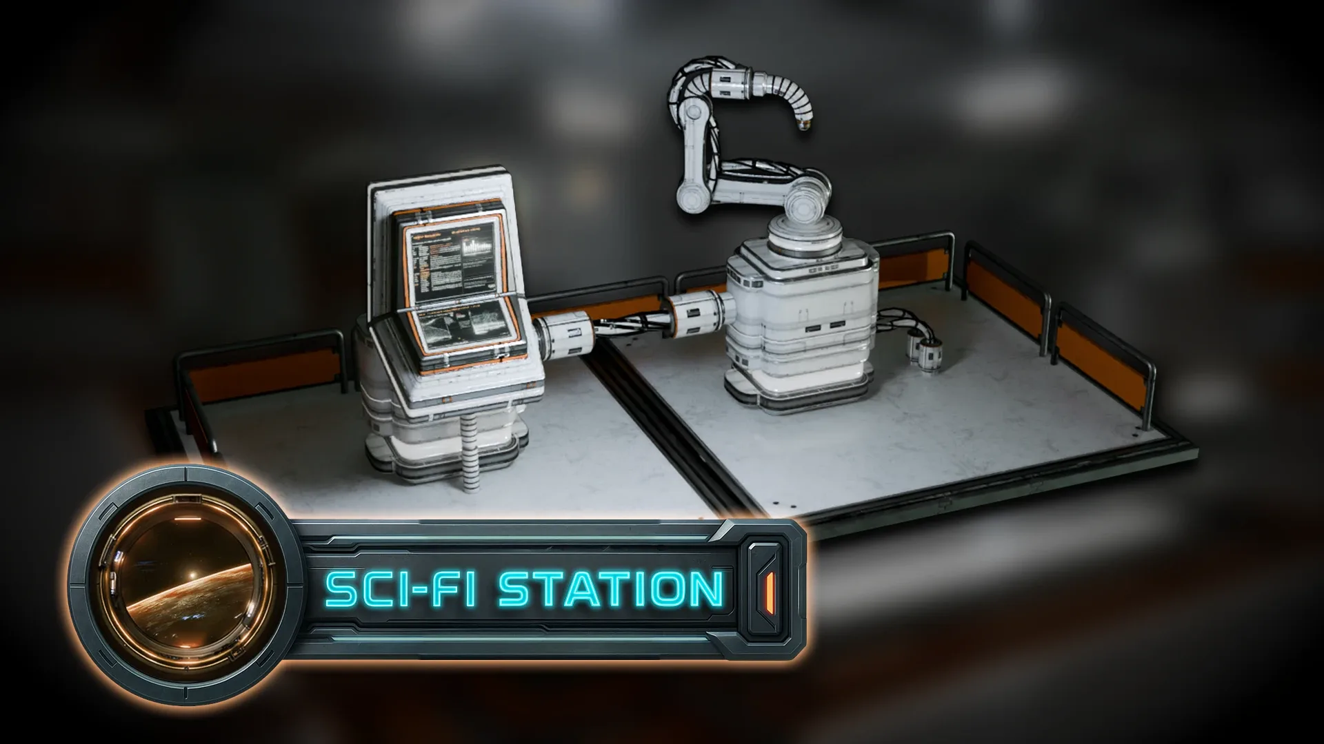 3DT Stylized Sci-fi Station Kit for Blender & Game Design | 3D Asset Pack