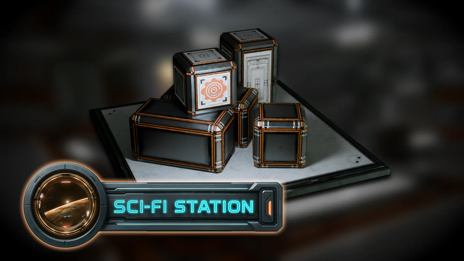 3DT Stylized Sci-fi Station Kit for Blender & Game Design | 3D Asset Pack