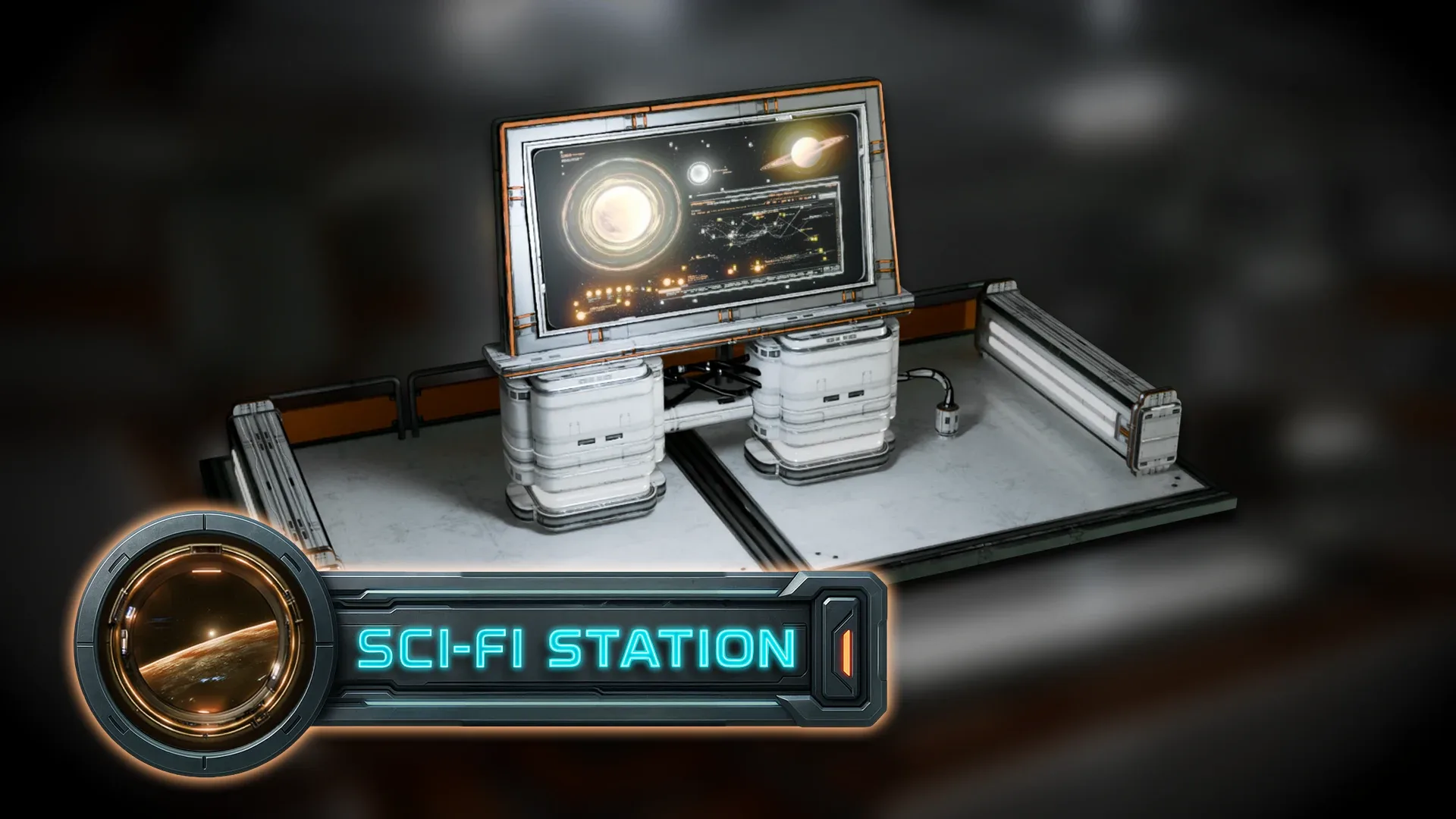 3DT Stylized Sci-fi Station Kit for Blender & Game Design | 3D Asset Pack