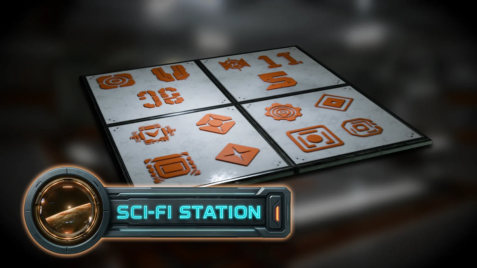 3DT Stylized Sci-fi Station Kit for Blender & Game Design | 3D Asset Pack