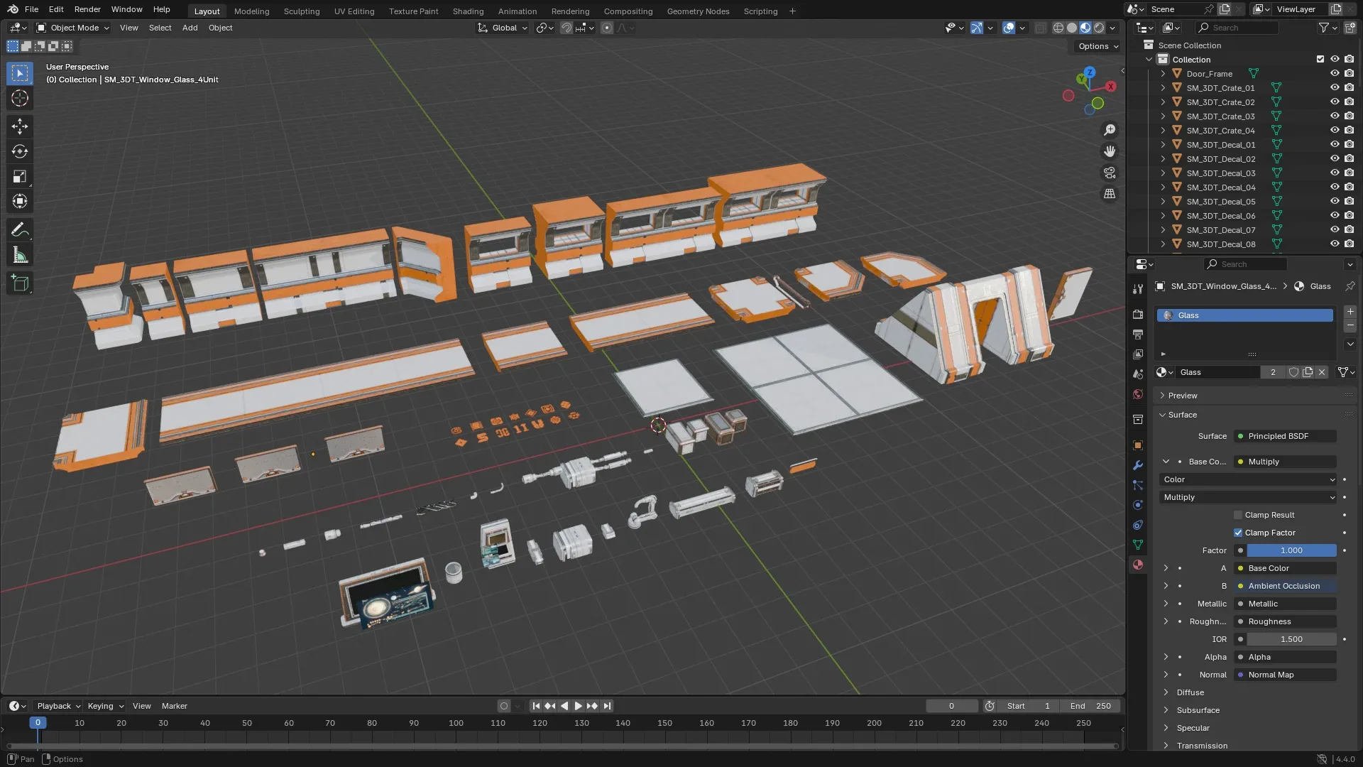 3DT Stylized Sci-fi Station Kit for Blender & Game Design | 3D Asset Pack