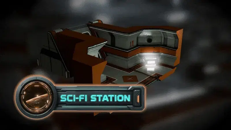 3DT Stylized Sci-fi Station Kit for Blender & Game Design | 3D Asset Pack