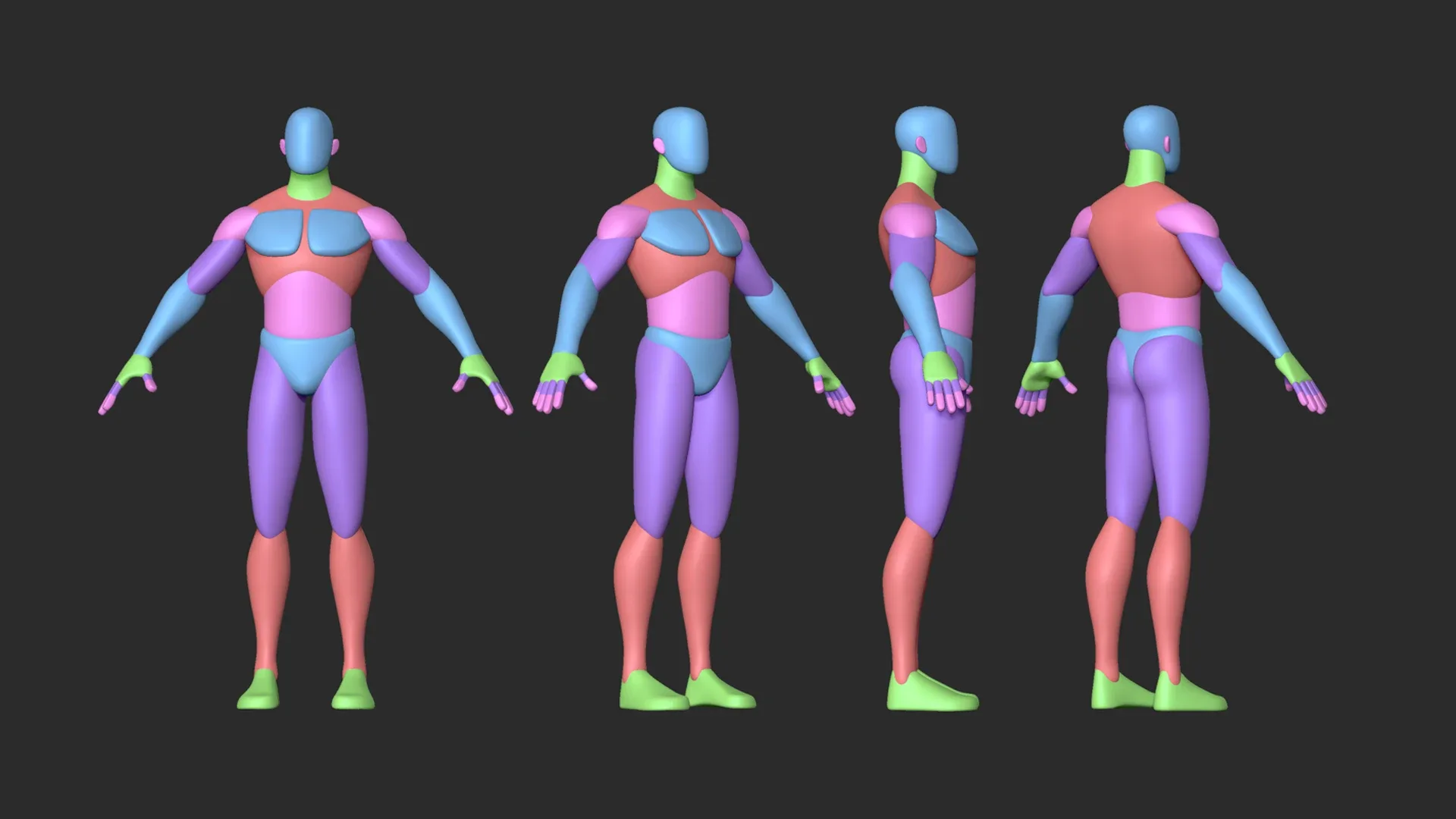 9 Stylized Hero Blockout Basemesh Collection