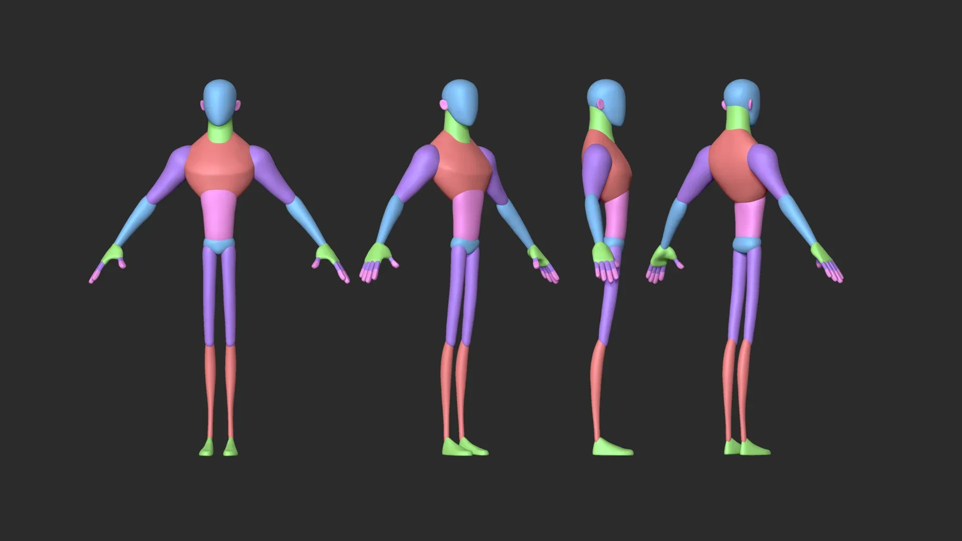 10 Stylized Toon Blockout Basemesh Collection