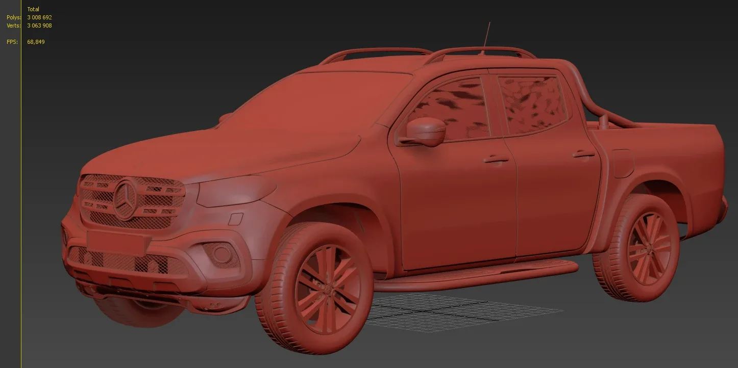 Mercedes-Benz X-Class 2018 – Ultra High-Poly 3D Model for Photorealistic Rendering