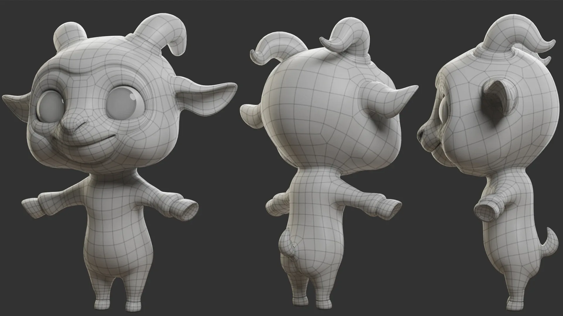 Cartoon Sheep  - Topology + UV Map