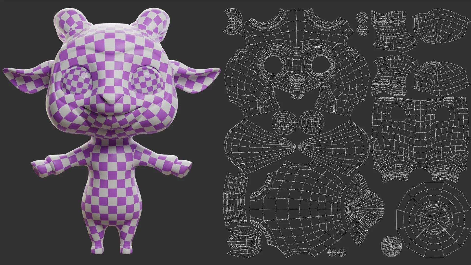 Cartoon Sheep  - Topology + UV Map