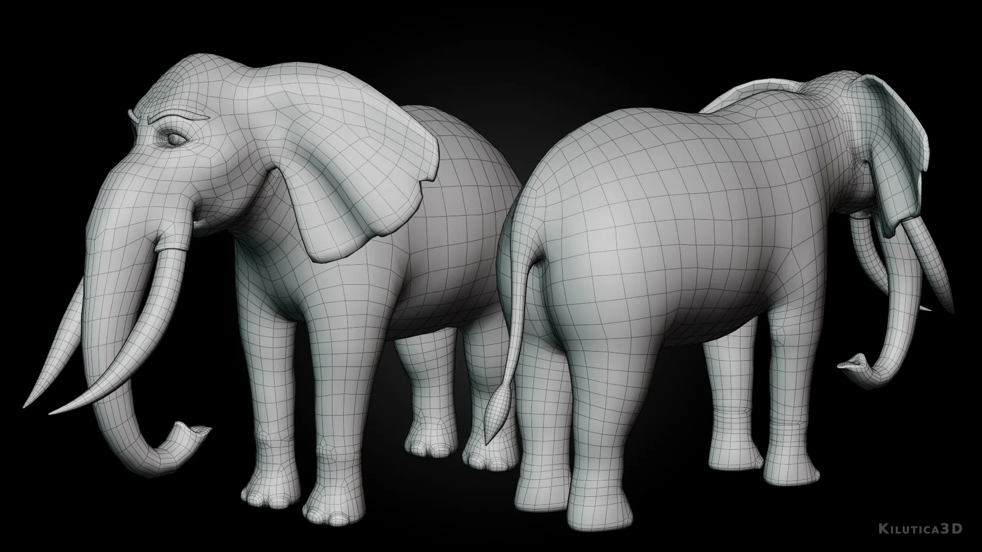 Cartoon Elephant - Rigged Stylized Animal Character