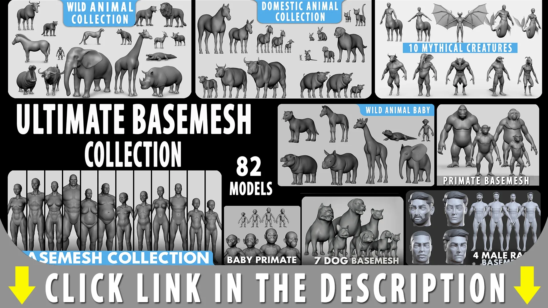 Monkey BaseMesh - Topology + UV Map