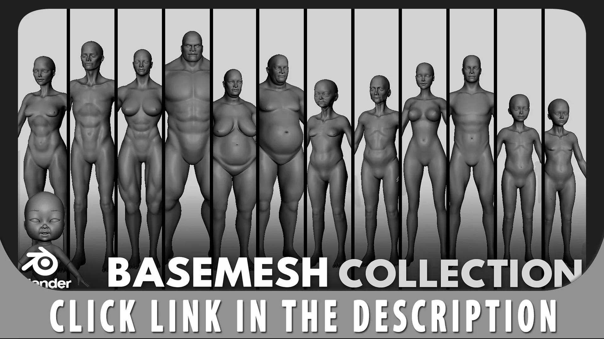 Blender- Baby Anatomy BaseMesh - Topology + UV Map