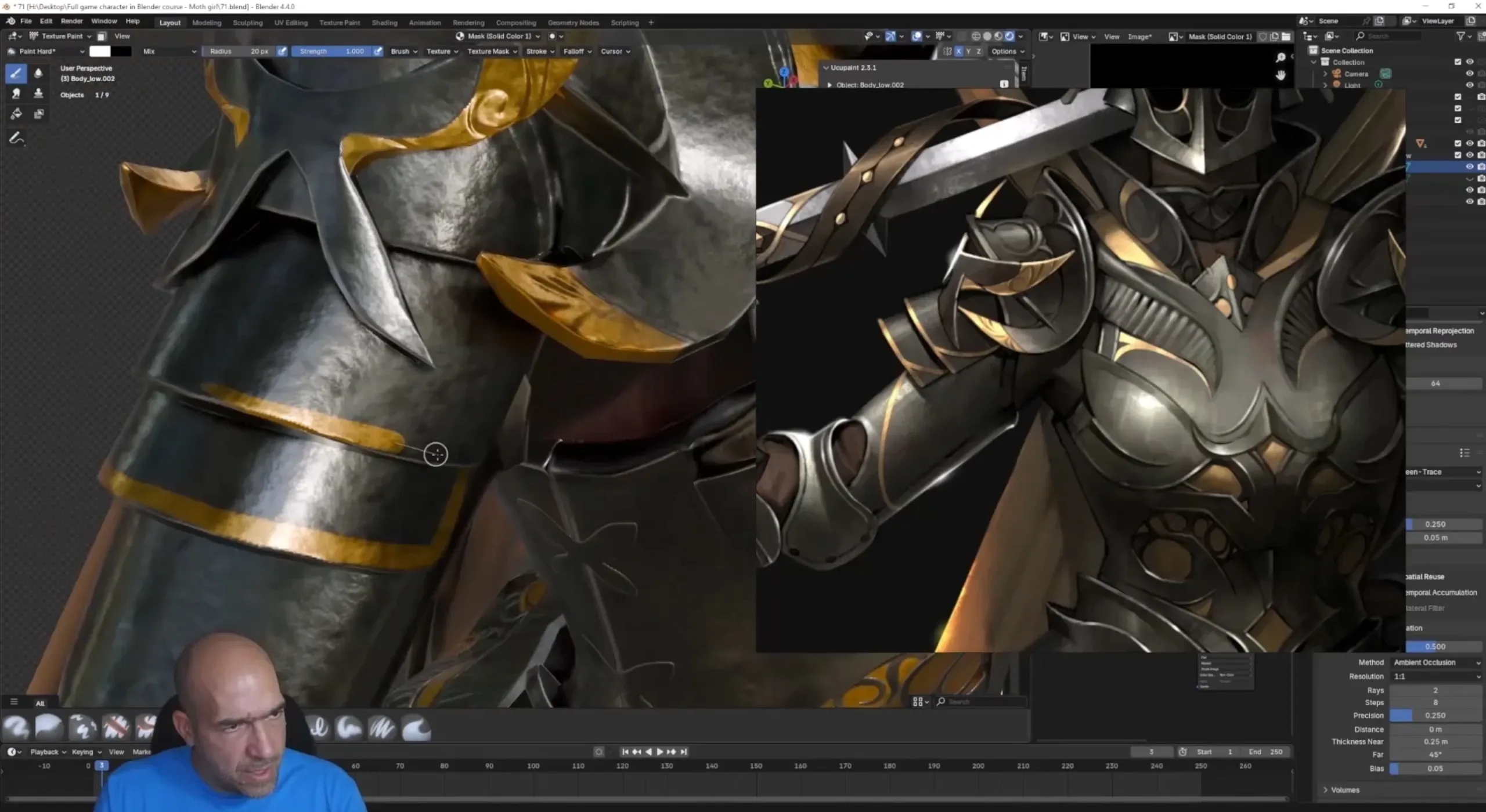 Full game character in Blender course - Moth Knight
