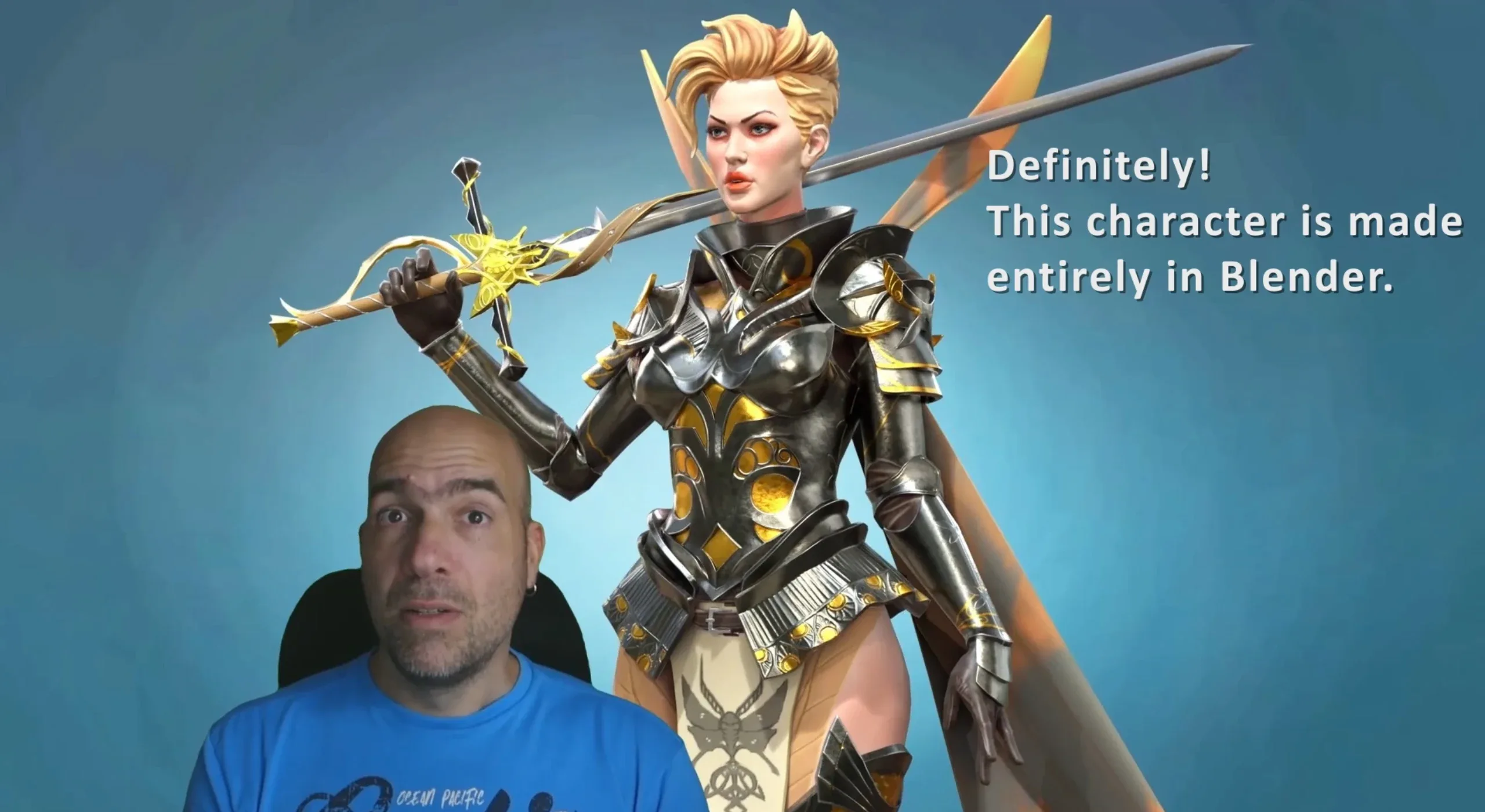 Full game character in Blender course - Moth Knight