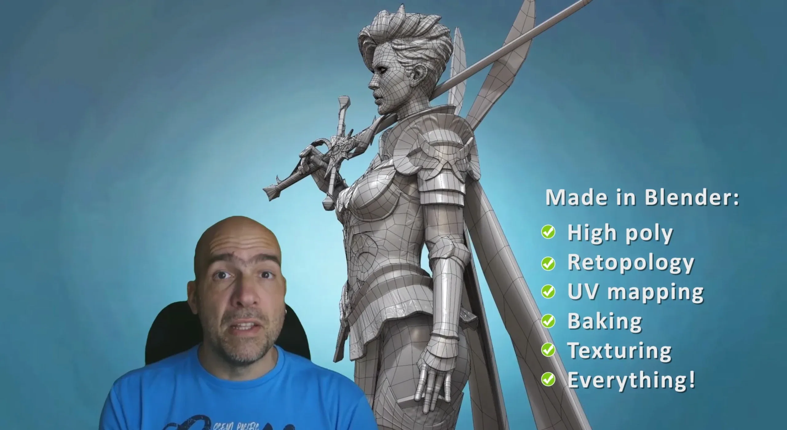 Full game character in Blender course - Moth Knight