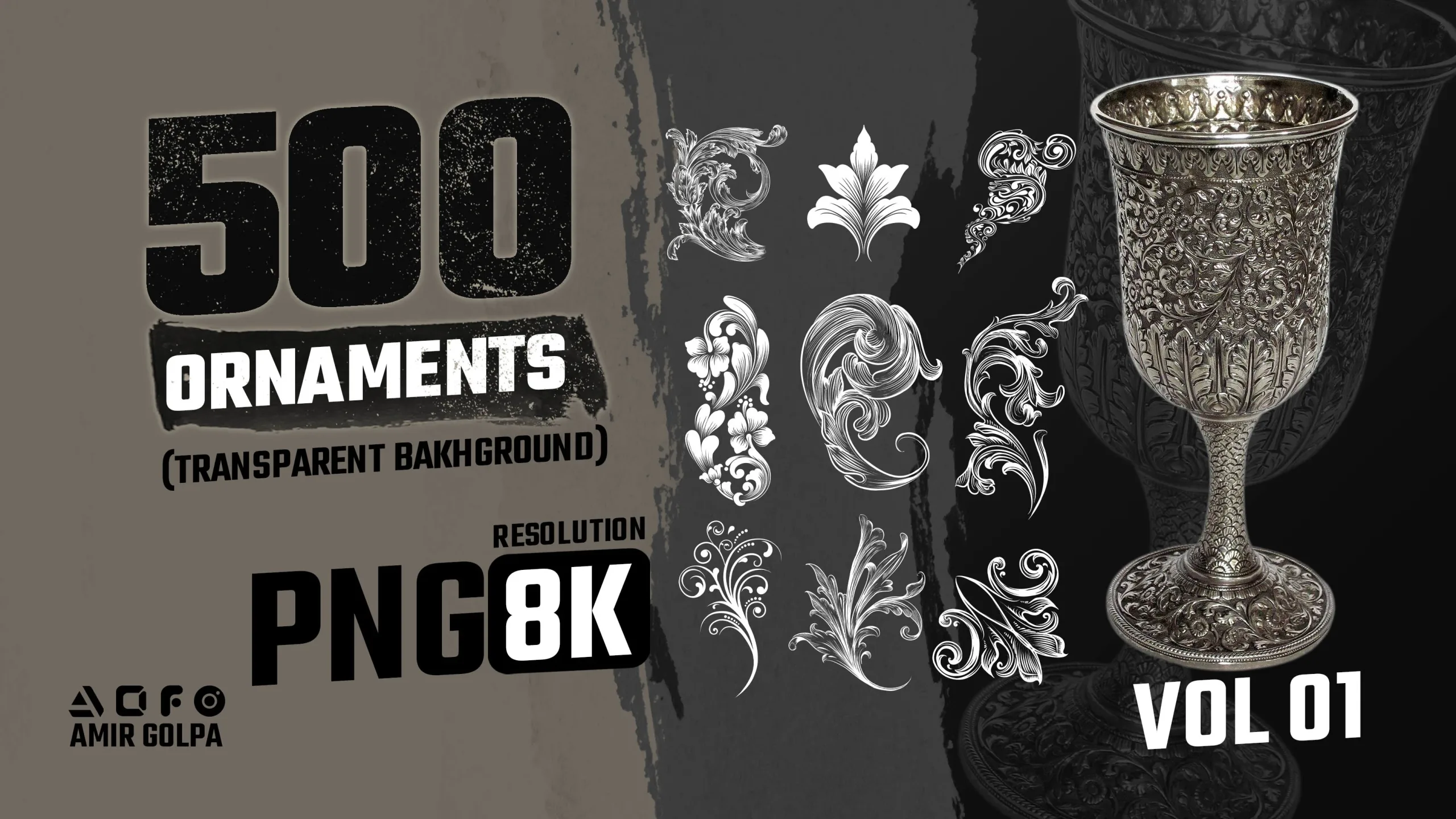 500 ornaments png (8k) vol.1