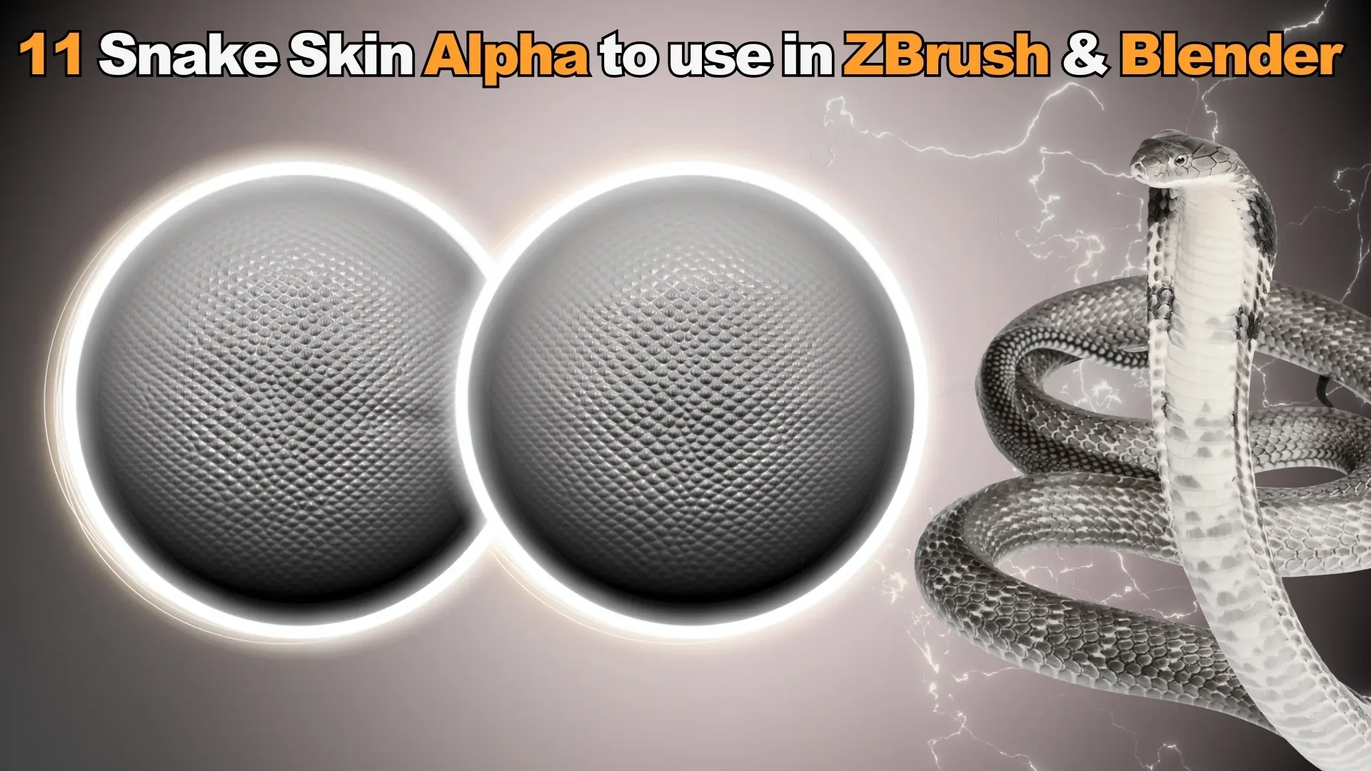 11 Snake Skin Alpha to use in ZBrush & Blender