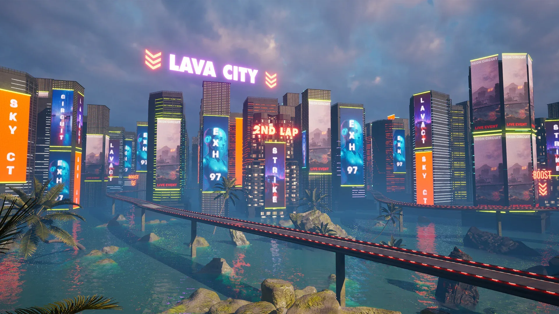 Unreal Engine Race Track, Open World Environment, Futuristic and Fantasy