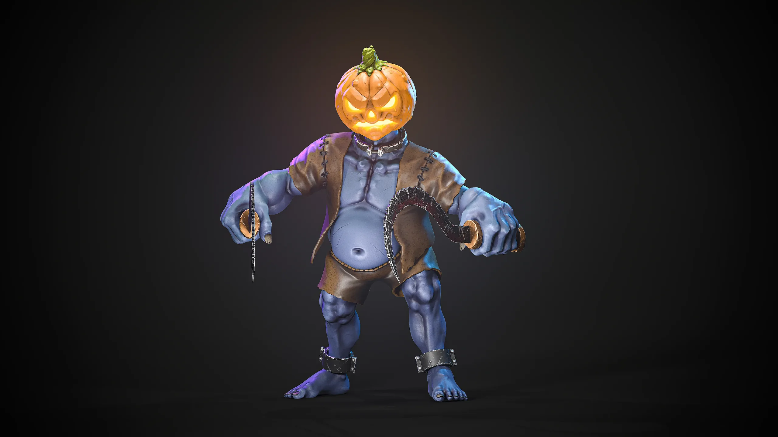 Stylized Pumpkin Boss UE4 UE5 Unity