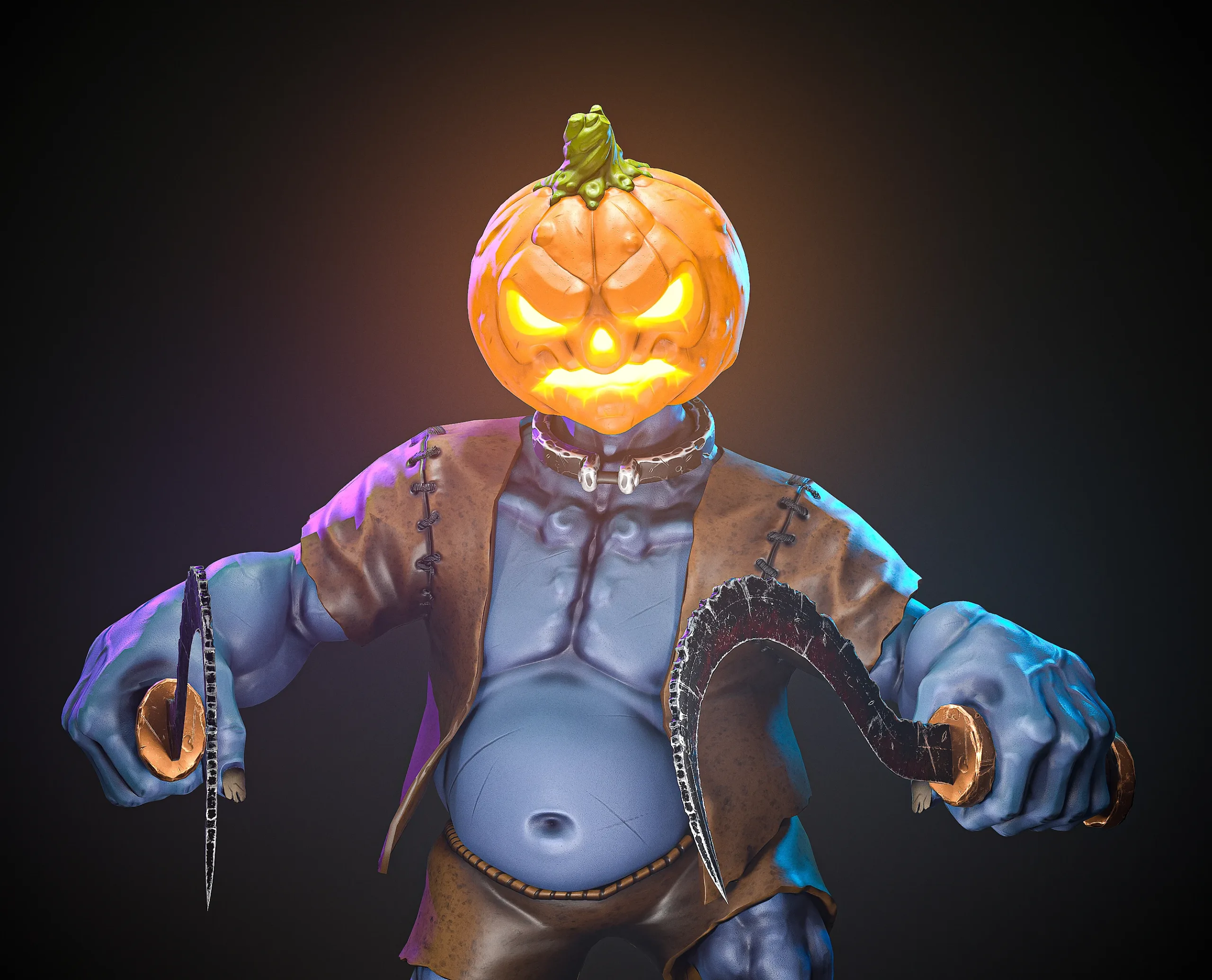 Stylized Pumpkin Boss UE4 UE5 Unity