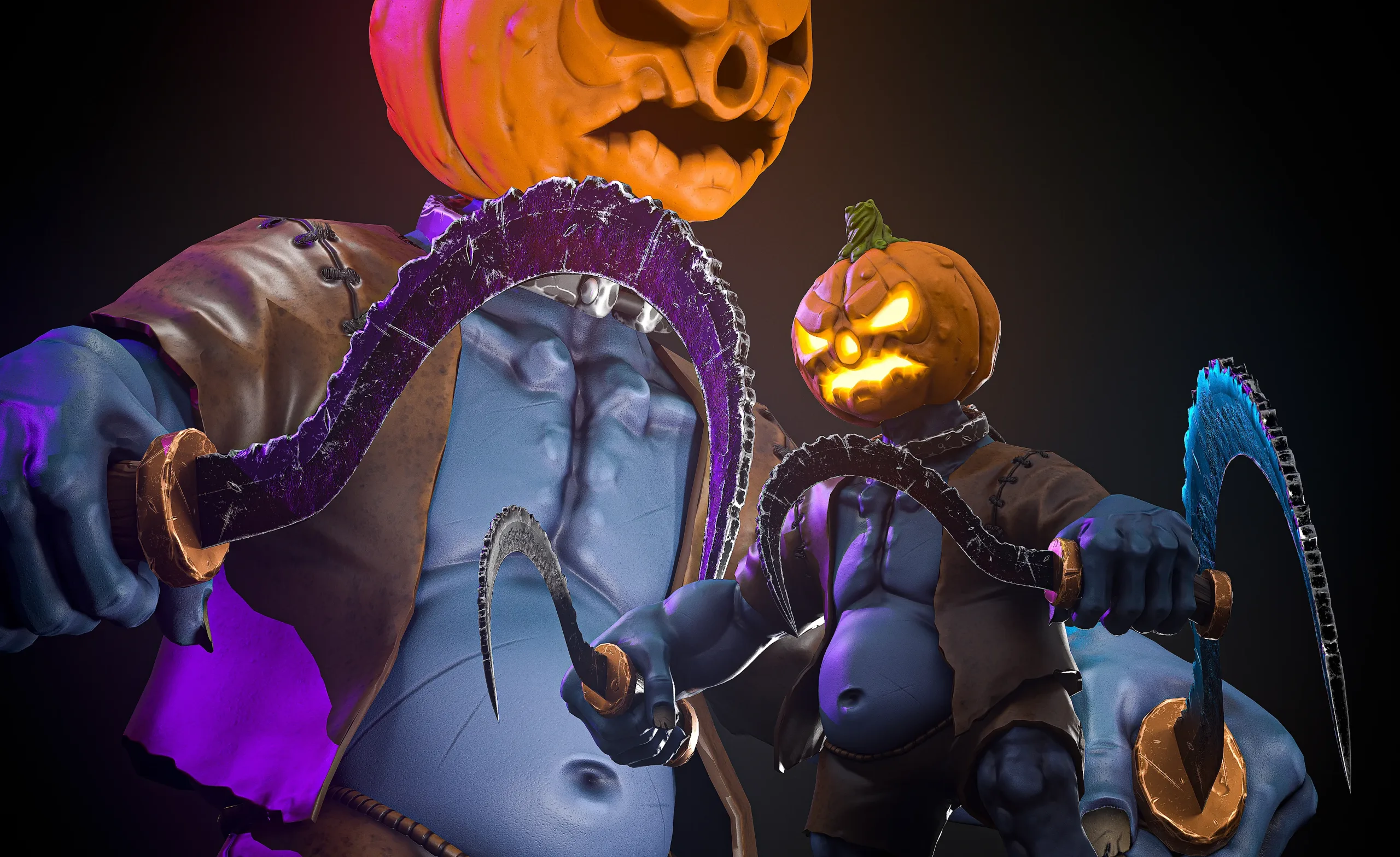 Stylized Pumpkin Boss UE4 UE5 Unity