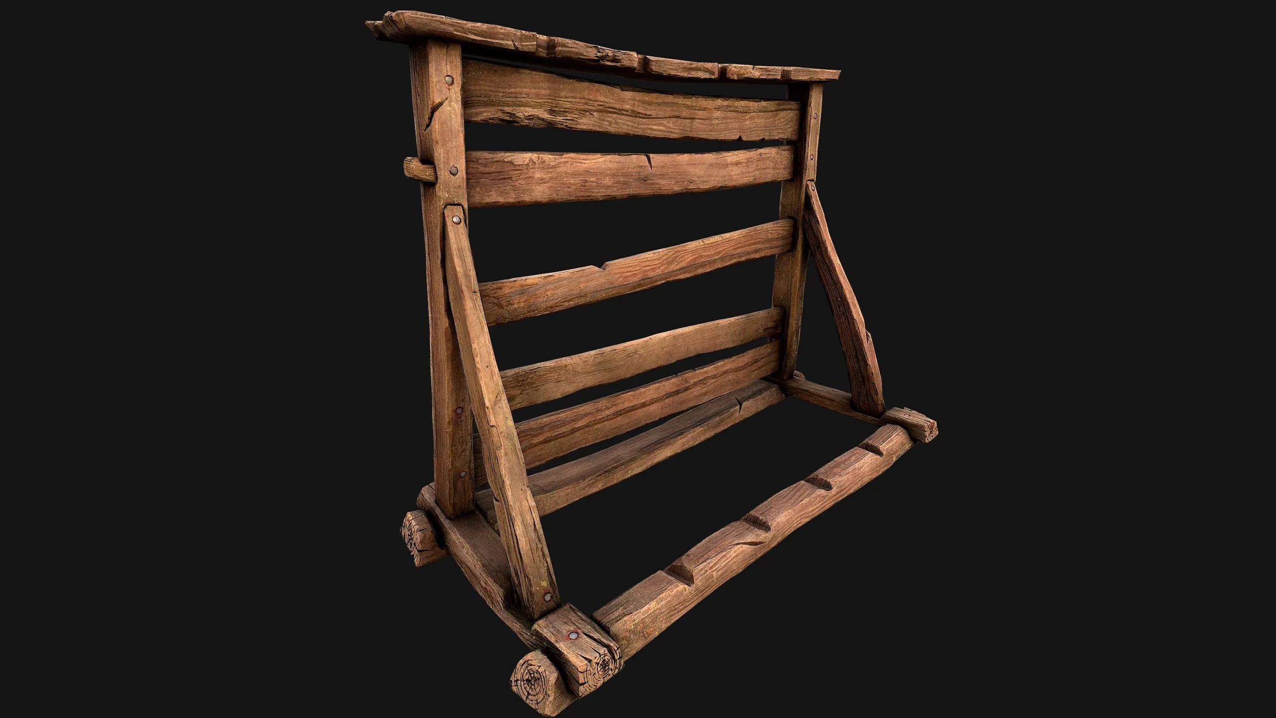 Medieval Wooden Weapon Rack Stand - FlippedNormals