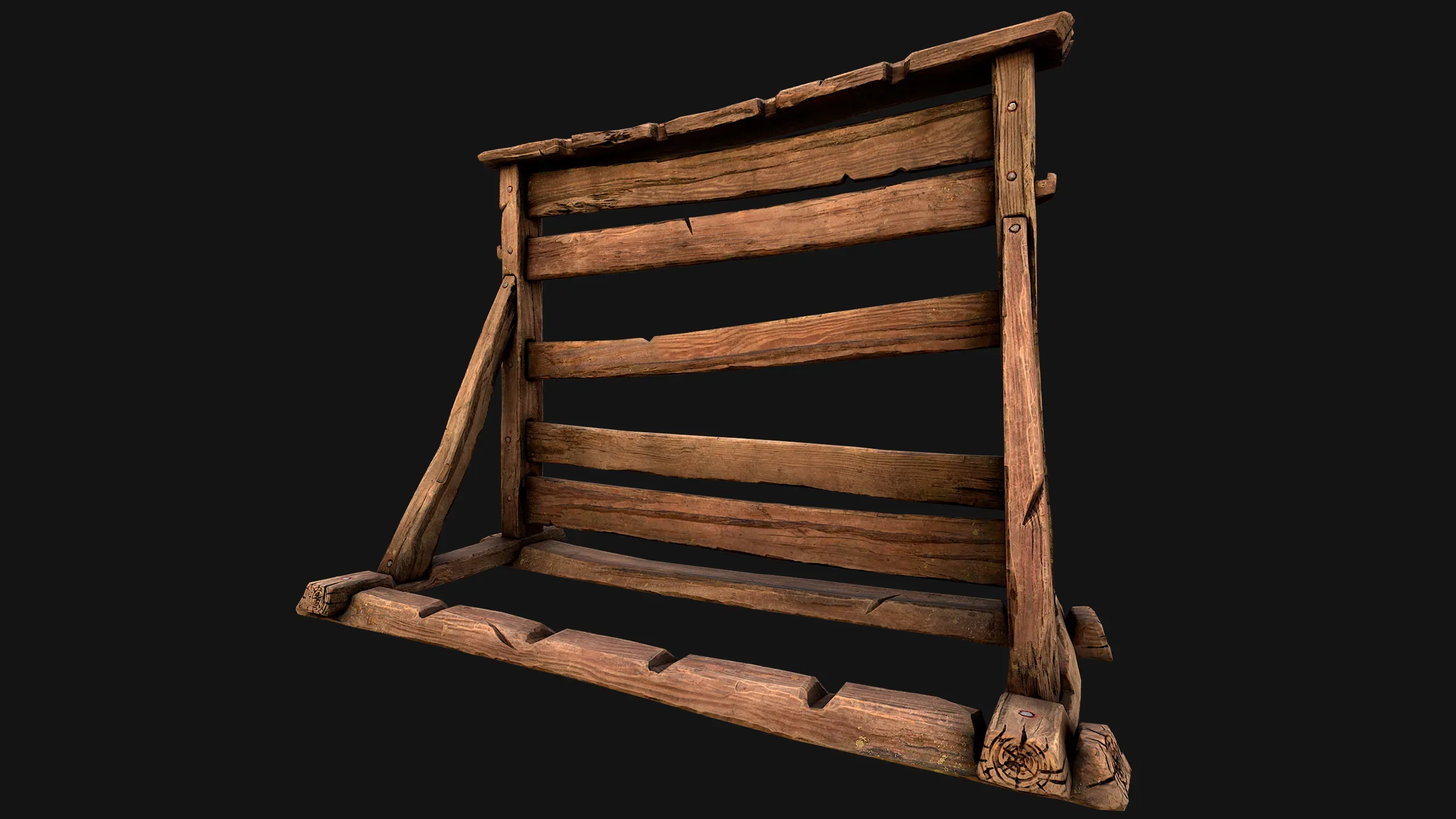 Medieval Wooden Weapon Rack Stand - FlippedNormals