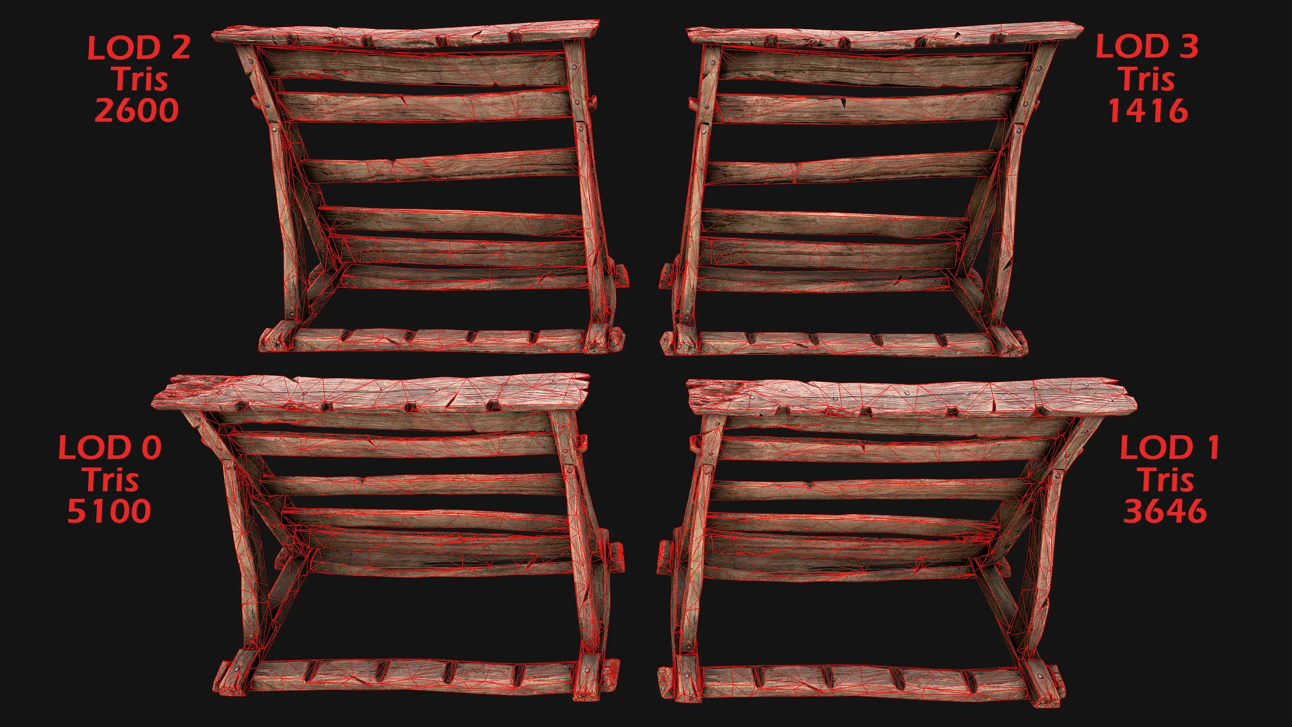 Medieval Wooden Weapon Rack Stand - FlippedNormals