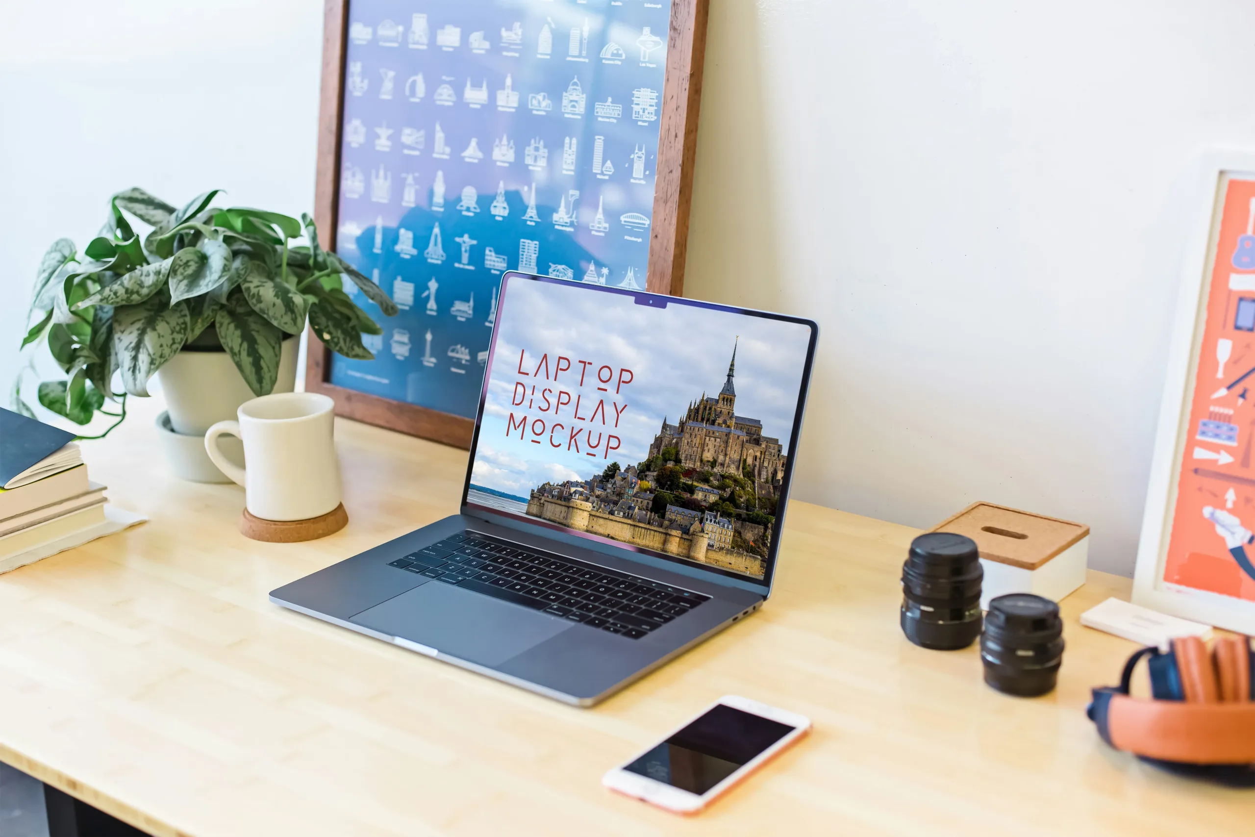 Laptop MacBook Screen Mockup PSD - FlippedNormals