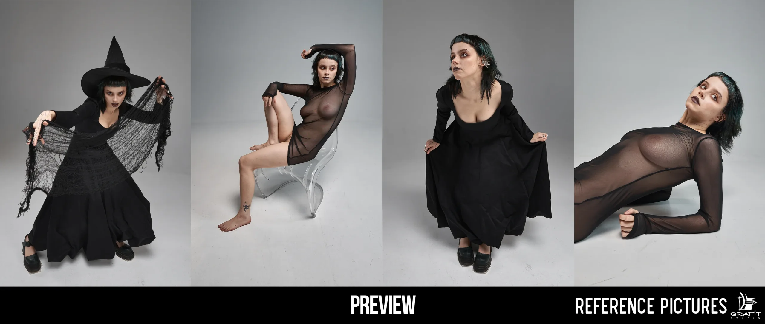 900+ Halloween References: Neo-Gothic Female Poses 🦇