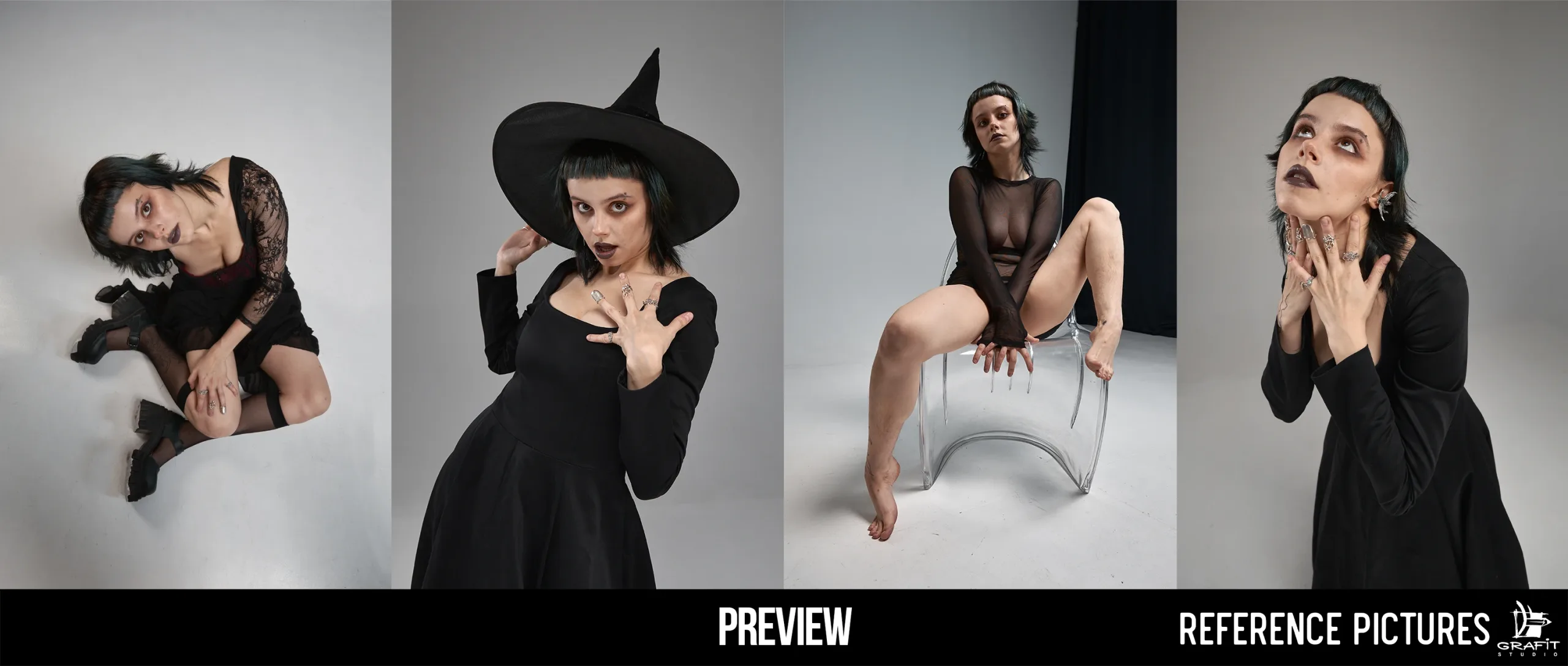 900+ Halloween References: Neo-Gothic Female Poses 🦇