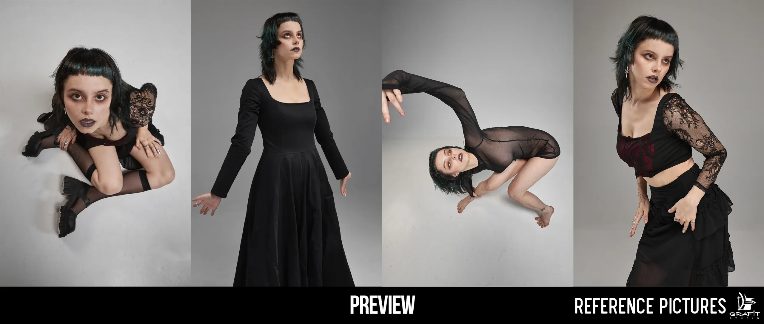 900+ Halloween References: Neo-Gothic Female Poses 🦇