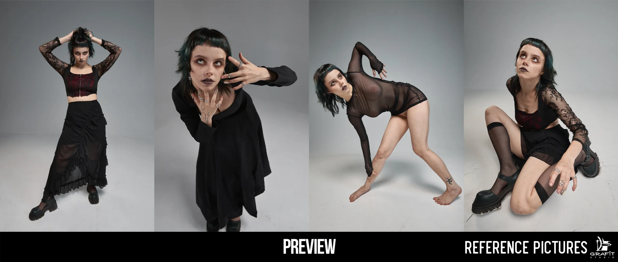 900+ Halloween References: Neo-Gothic Female Poses 🦇