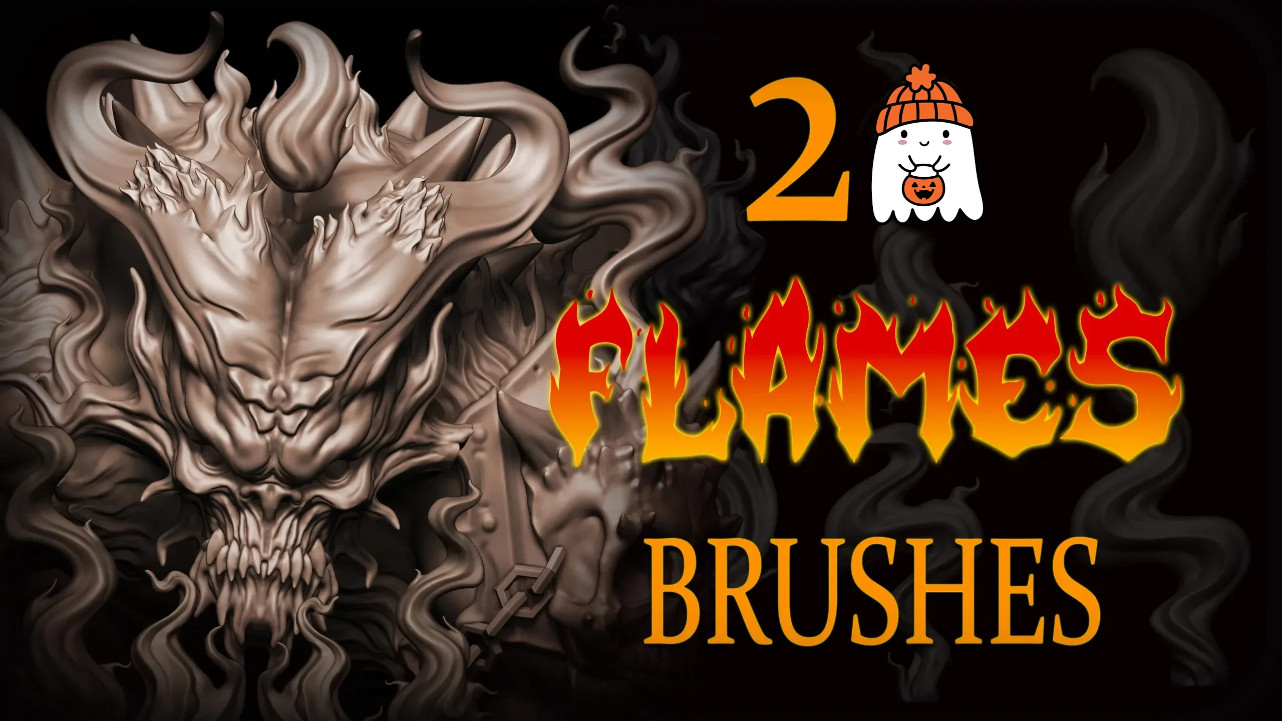Zbrush + Blender 20 Flames Brushes