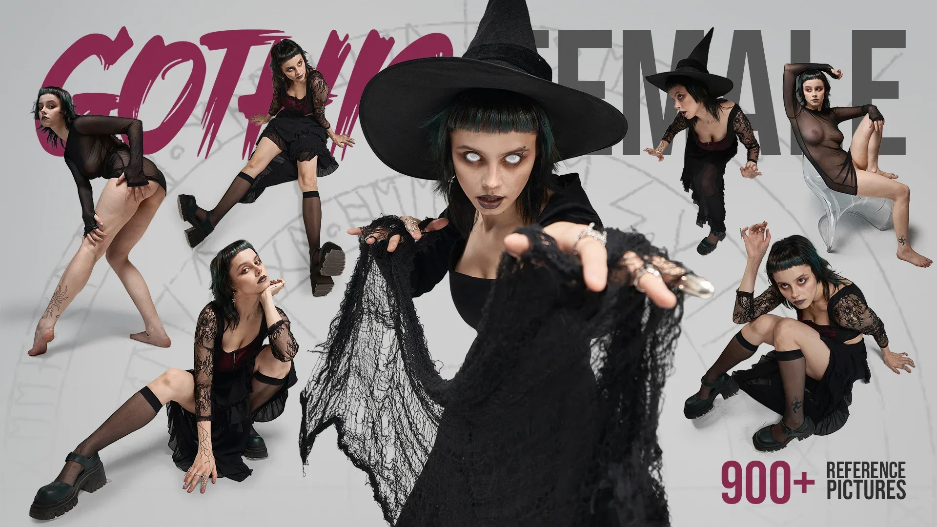 900+ Halloween References: Neo-Gothic Female Poses 🦇