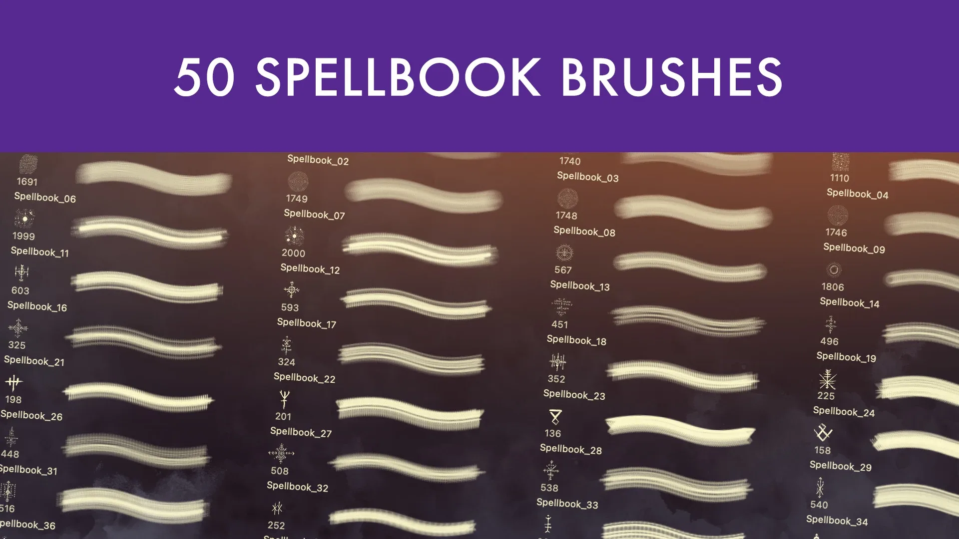 Fantasy Spell Book Brush Set