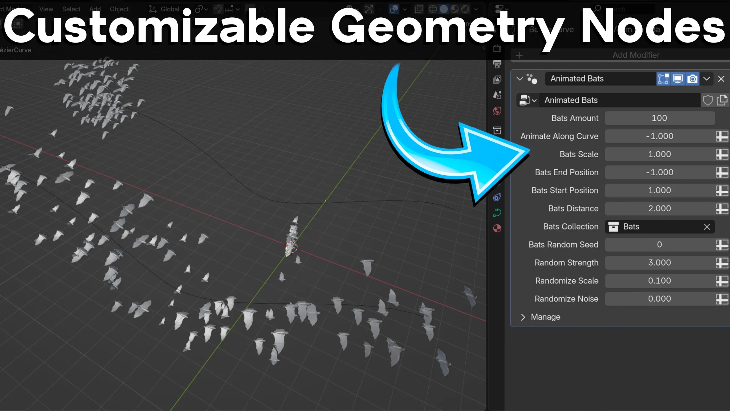 Animated Bats 🦇 Geometry Nodes