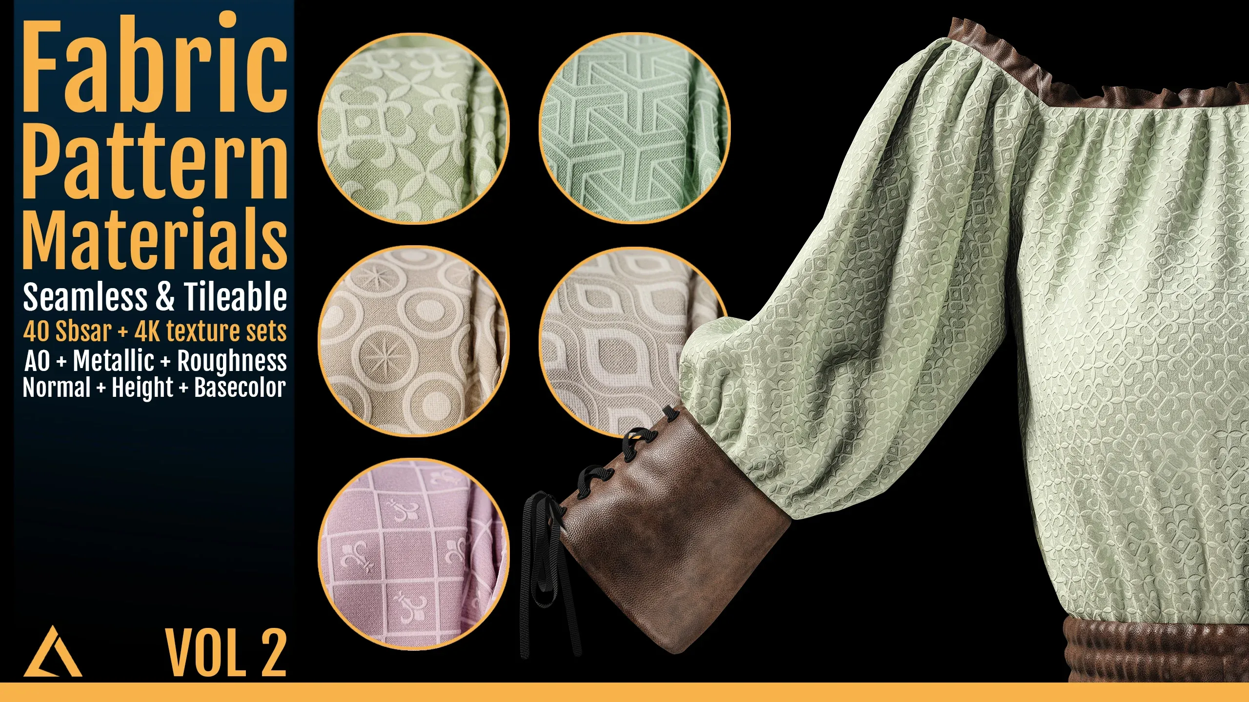 40 Fabric Pattern Materials VOL02 (SBSAR + Textures)