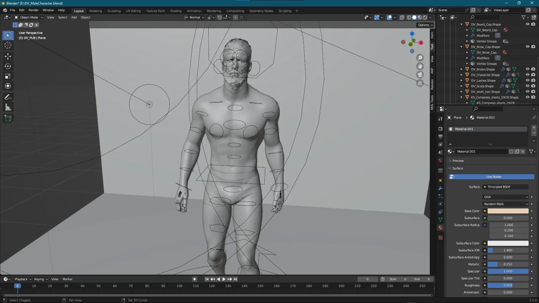 Lifelike Male Base for Blender Maya Daz studio Zbrush