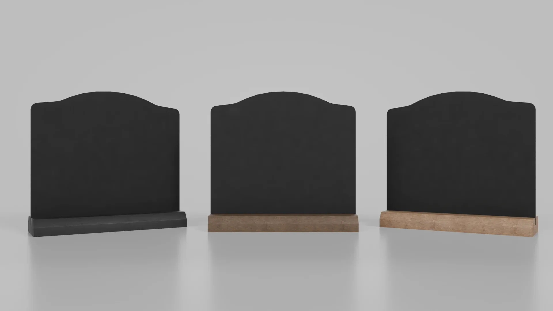 Customizable Countertop Crowned-Top Chalkboard with Beveled Stand 3D Model