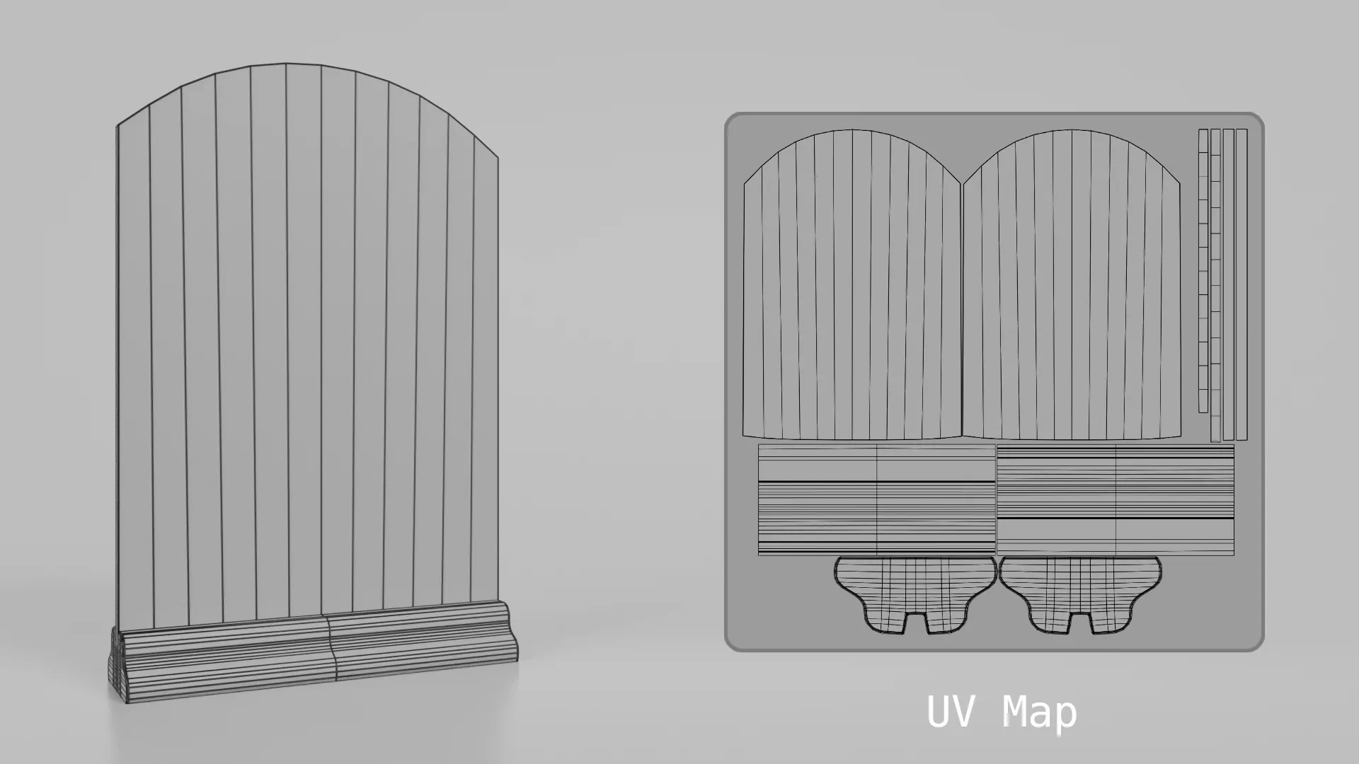 Customizable Countertop Arched-Top Chalkboard with Ogee Stand 3D Model